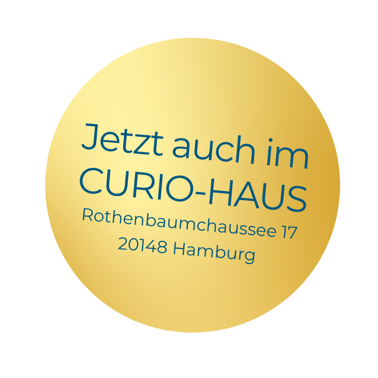 Störer mit der Adresse im Curio Haus